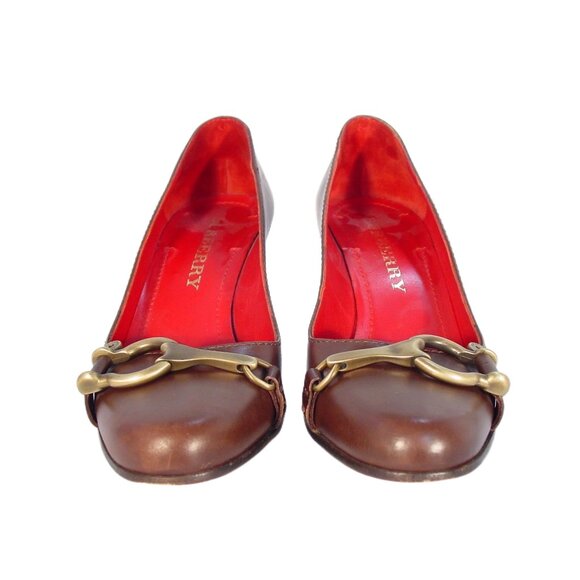 BURBERRY Classic Gold Horse Bit Pumps EU 37/ US 7 - Made in ITALY - Picture 3 of 9